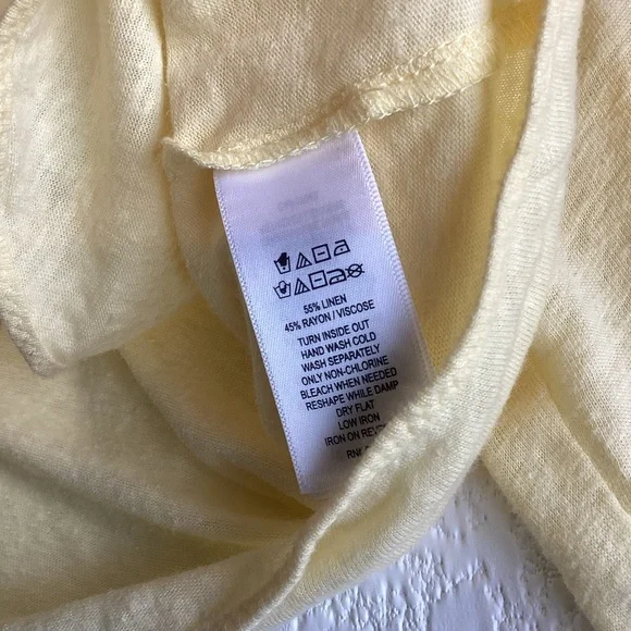 Joie Pale‎ Yellow Linen Blend Bolero Shrug Crop Cardigan Size 8 NEW - Picture 9 of 10